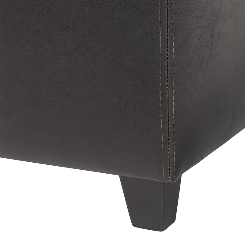 Small Storage Cube Ottoman in Dark Brown