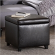 Small Storage Cube Ottoman in Dark Brown