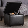 Small Storage Cube Ottoman in Dark Brown