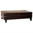 Baxton Studio Sandusky Leather Storage Cocktail Ottoman in Dark Brown