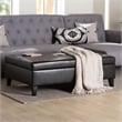 Baxton Studio Sandusky Leather Storage Cocktail Ottoman in Dark Brown