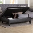 Baxton Studio Sandusky Leather Storage Cocktail Ottoman in Dark Brown