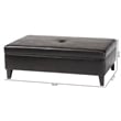 Baxton Studio Sandusky Leather Storage Cocktail Ottoman in Dark Brown