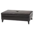 Baxton Studio Sandusky Leather Storage Cocktail Ottoman in Dark Brown