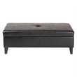 Baxton Studio Sandusky Leather Storage Cocktail Ottoman in Dark Brown