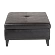 Baxton Studio Sandusky Leather Storage Cocktail Ottoman in Dark Brown