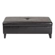 Baxton Studio Sandusky Leather Storage Cocktail Ottoman in Dark Brown