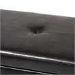 Baxton Studio Sandusky Leather Storage Cocktail Ottoman in Dark Brown