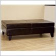 Baxton Studio Sandusky Leather Storage Cocktail Ottoman in Dark Brown