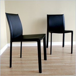 Baxton Studio Burridge Dining Chair in Black (Set of 2)