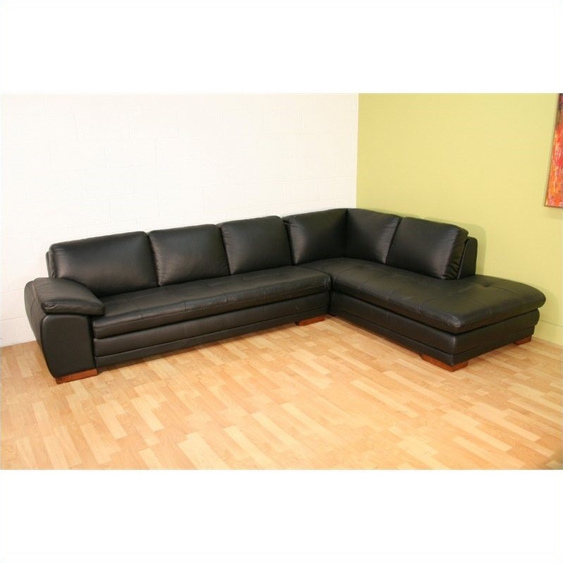 Leather Sectional in Black