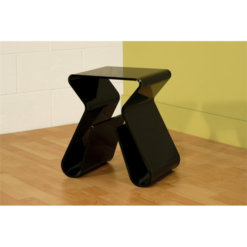 Baxton Studio Acrylic End Table with Magazine Rack
