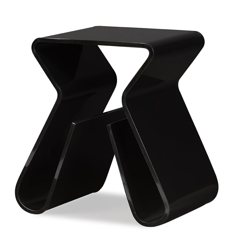 Baxton Studio Acrylic End Table with Magazine Rack