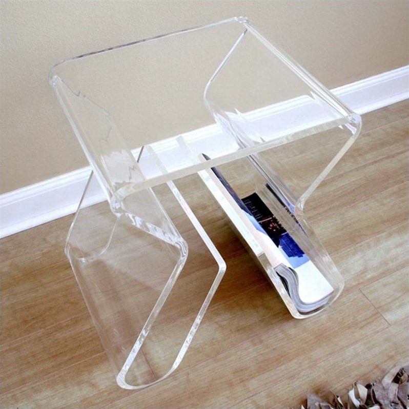 Baxton Studio Acrylic End Table with Magazine Rack Baxton Studio Acrylic End Table with Magazine Rack