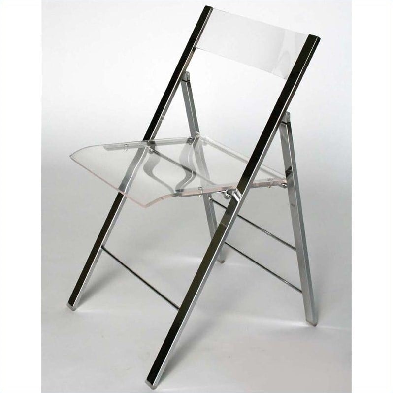 Foldable Folding Chair in Clear (Set of 2)