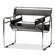 Baxton Studio Jericho Leather Accent Chair in Black