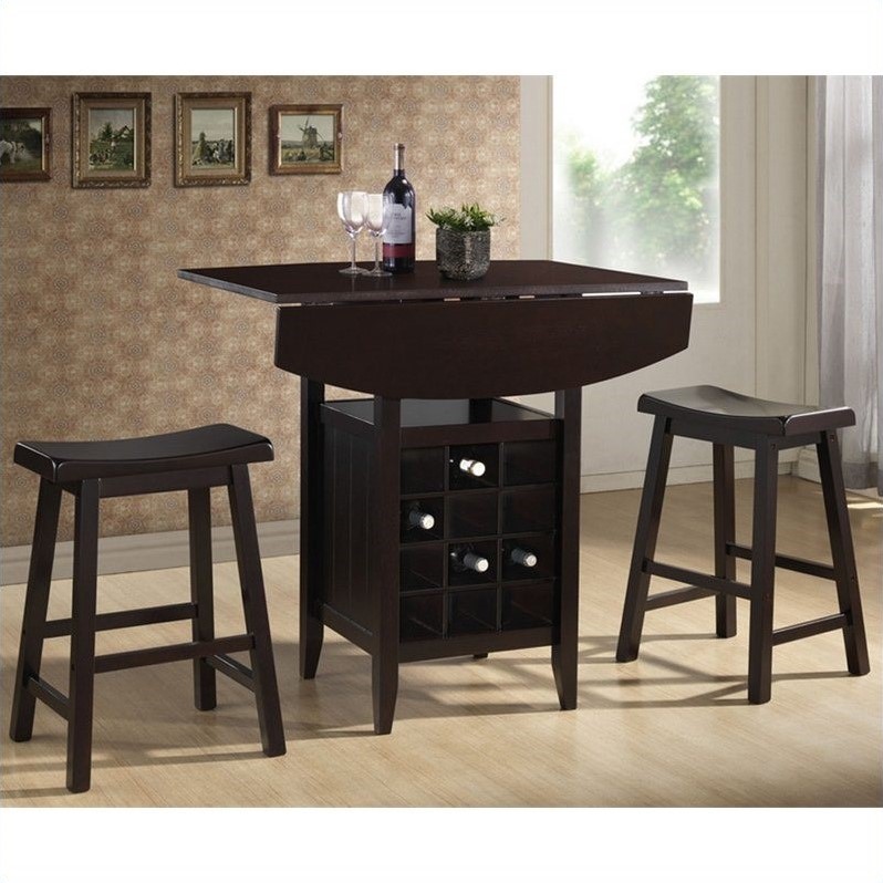 Reynolds 3 Piece Pub Set In Black Rt227 Stool