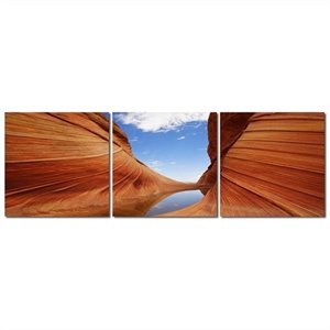 desert sandstone mounted print triptych in multicolor