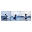 Surf Silhouettes Mounted Print Triptych in Multicolor