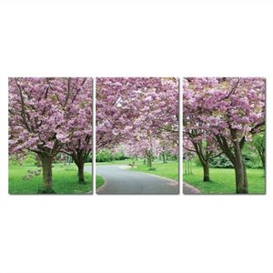 spring in bloom mounted print triptych in multicolor