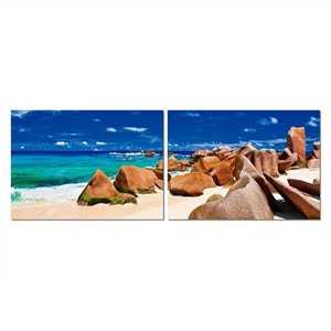 tasmanian tide mounted print diptych in multicolor