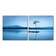 Cerulean Stillness Mounted Print Diptych in Multicolor