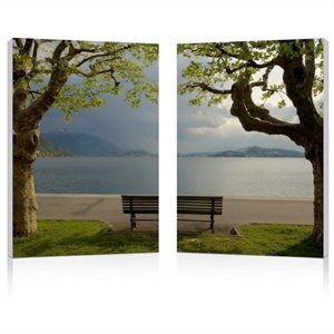 pristine view mounted print diptych in multicolor