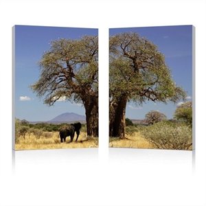 tree of life mounted print diptych in multicolor