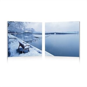 Wintry Wonder Mounted Print Diptych in Multicolor