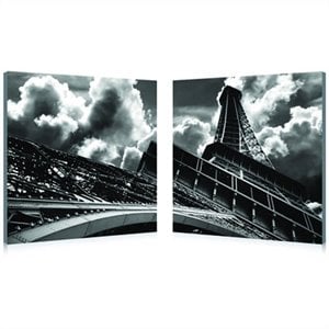 touch the clouds mounted print diptych in multicolor