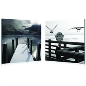 lake lookout mounted print diptych in multicolor