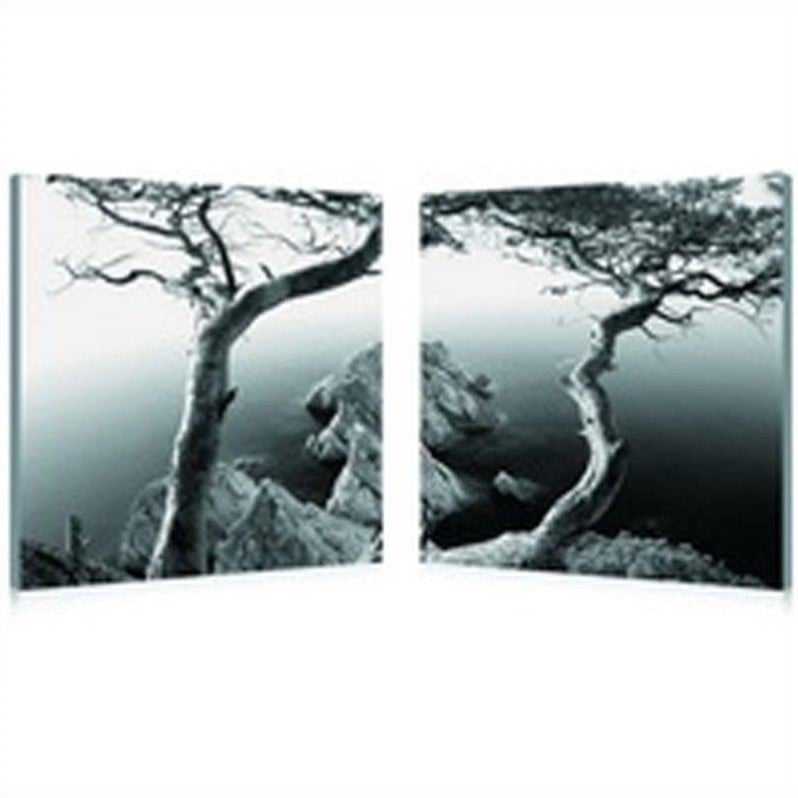 Rocky Shore Mounted Print Diptych in Multicolor