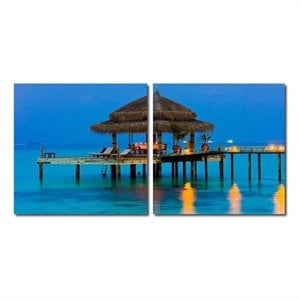 baxton dinner in the tropics mounted print diptych in multicolor