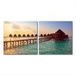 Morning Glory Mounted Print Diptych in Multicolor