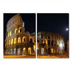 baxton illuminated coliseum mounted print diptych in multicolor