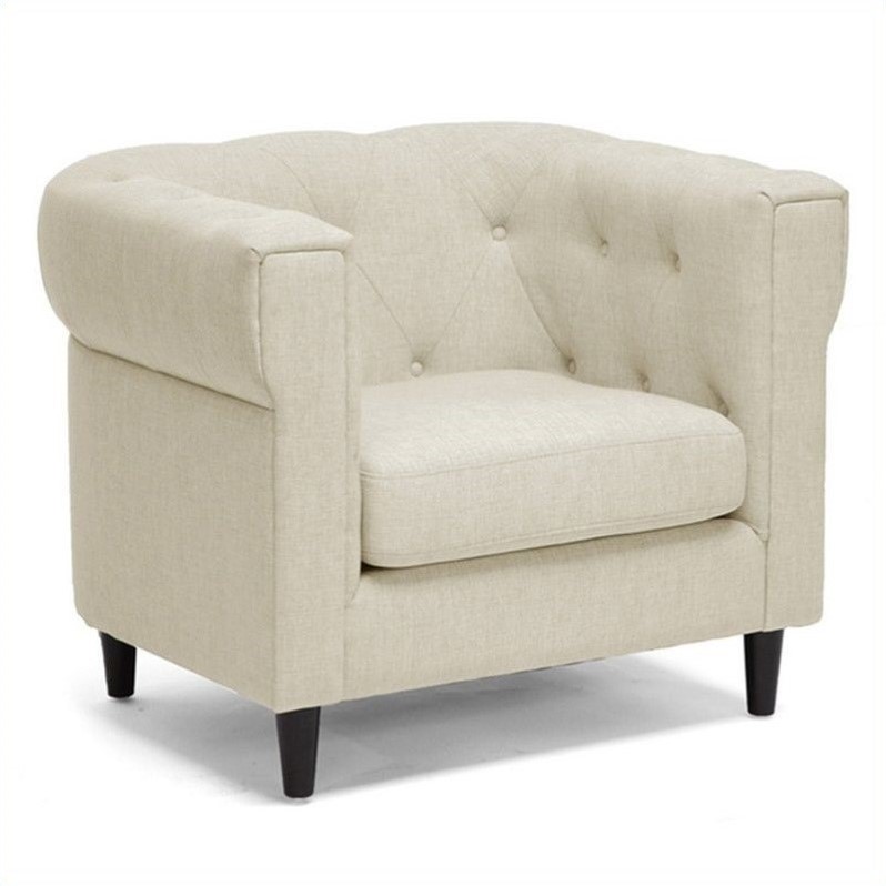 Tufted Fabric Club Arm Chair in Beige BH638001BeigeCC