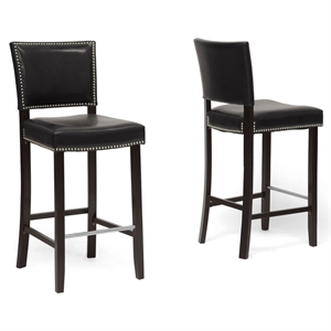 Baxton Studio Aries 30.5&quot Bar Stool in Black (Set of 2)