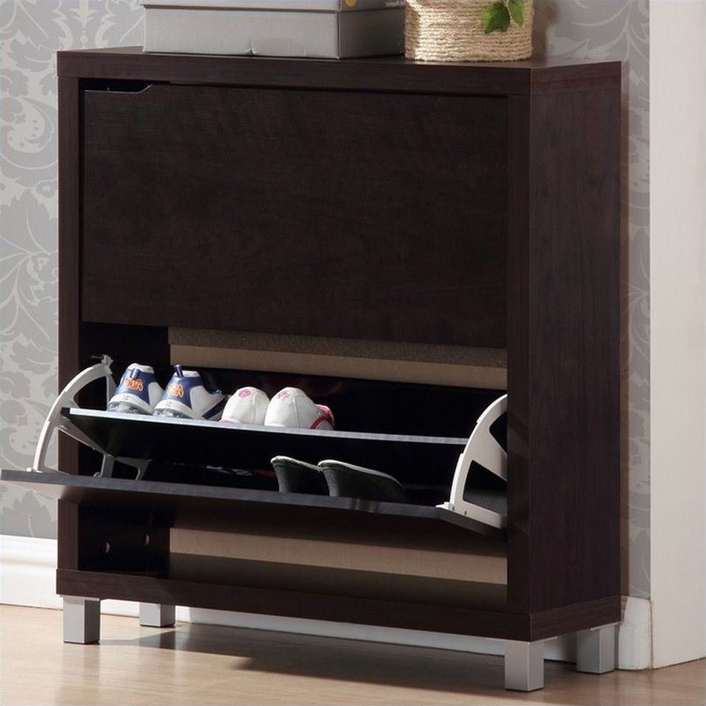 Simms Shoe Cabinet in Dark Brown