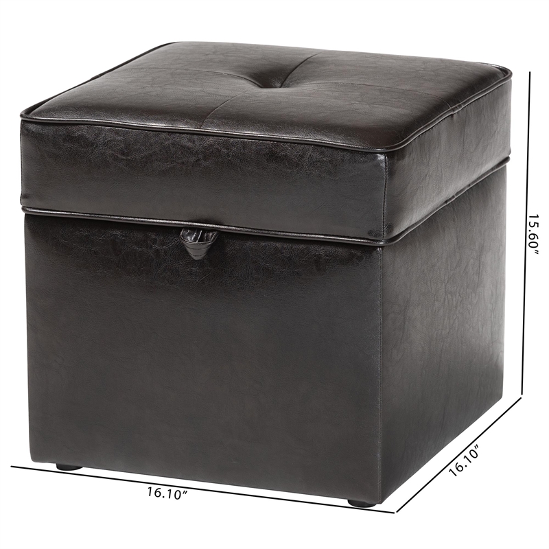 Sydney Ottoman in Dark Brown