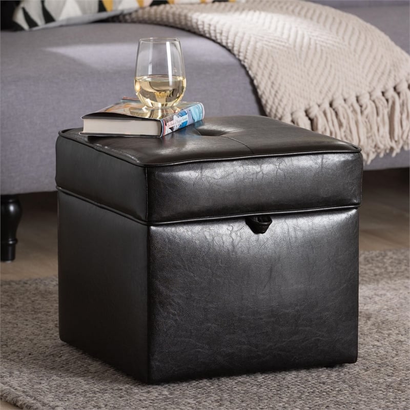 Sydney Ottoman in Dark Brown