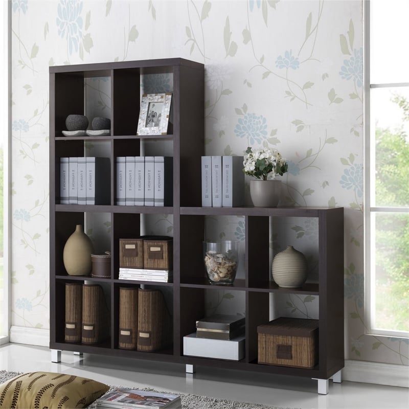 Sunna Cube Shelving Unit in Dark Brown