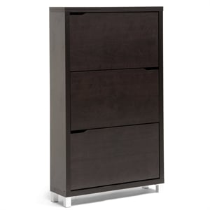 Baxton Studio Simms Modern Shoe Cabinet in Dark Brown