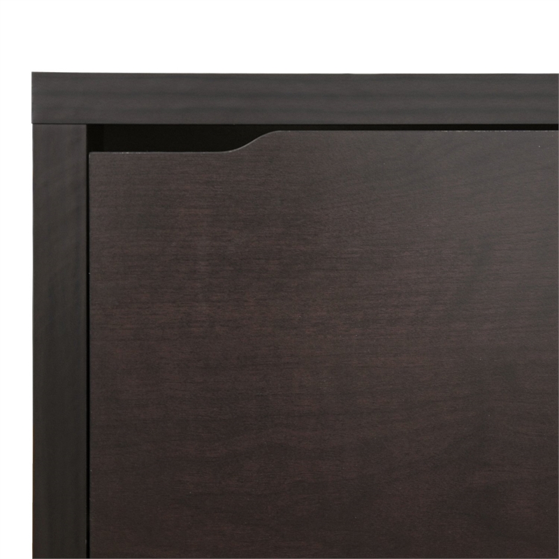 Baxton Studio Simms Modern Shoe Cabinet in Dark Brown