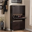 Baxton Studio Simms Modern Shoe Cabinet in Dark Brown