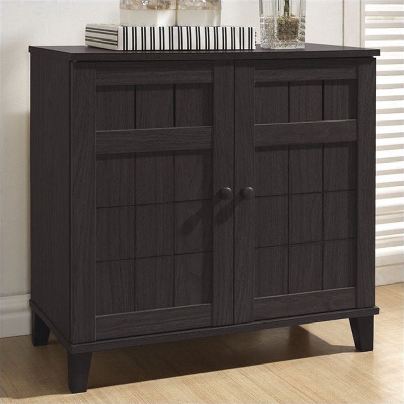 Glidden Short Shoe Cabinet in Dark Brown BushFurnitureCollection