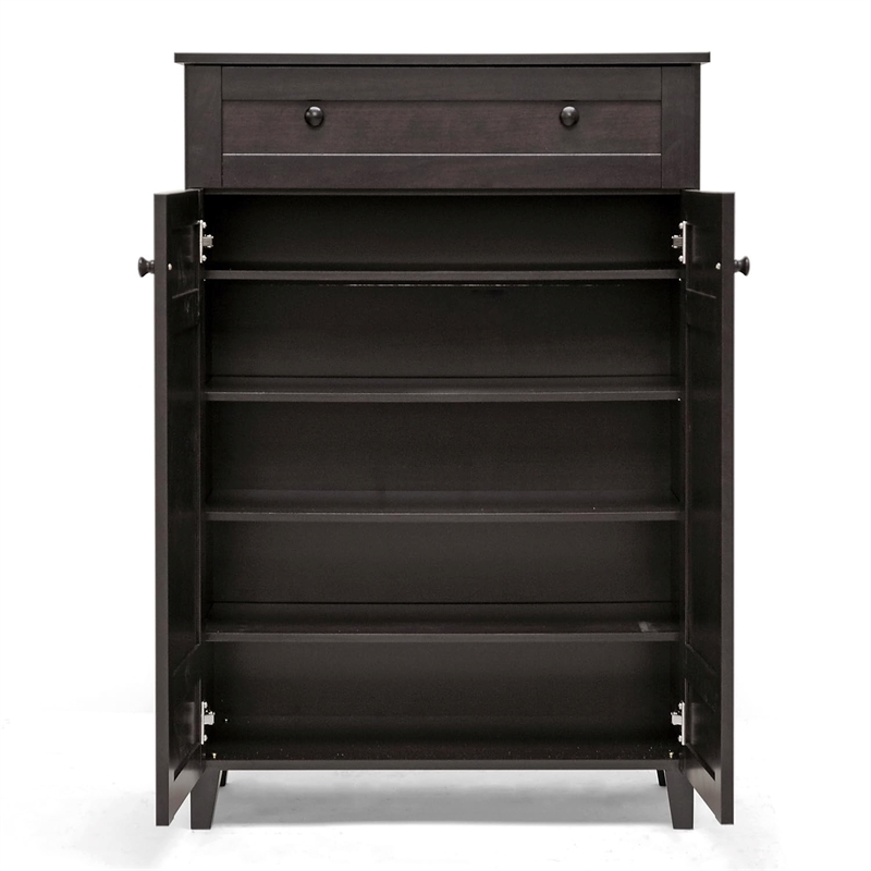 Glidden Tall Shoe Cabinet in Dark Brown