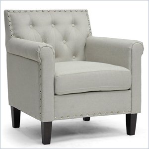 Thalassa Fabric Tufted Arm Chair in Beige