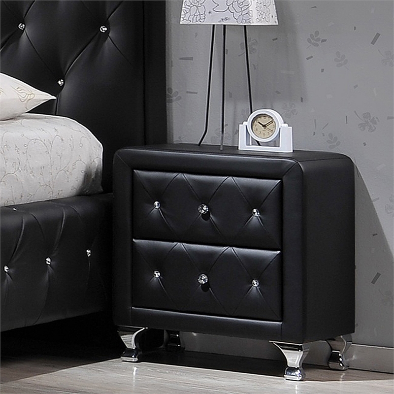 Baxton Studio Stella Nightstand in Black