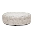 Cardiff Script Print Ottoman in Beige