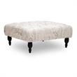 Keswick Script Print Ottoman in Beige